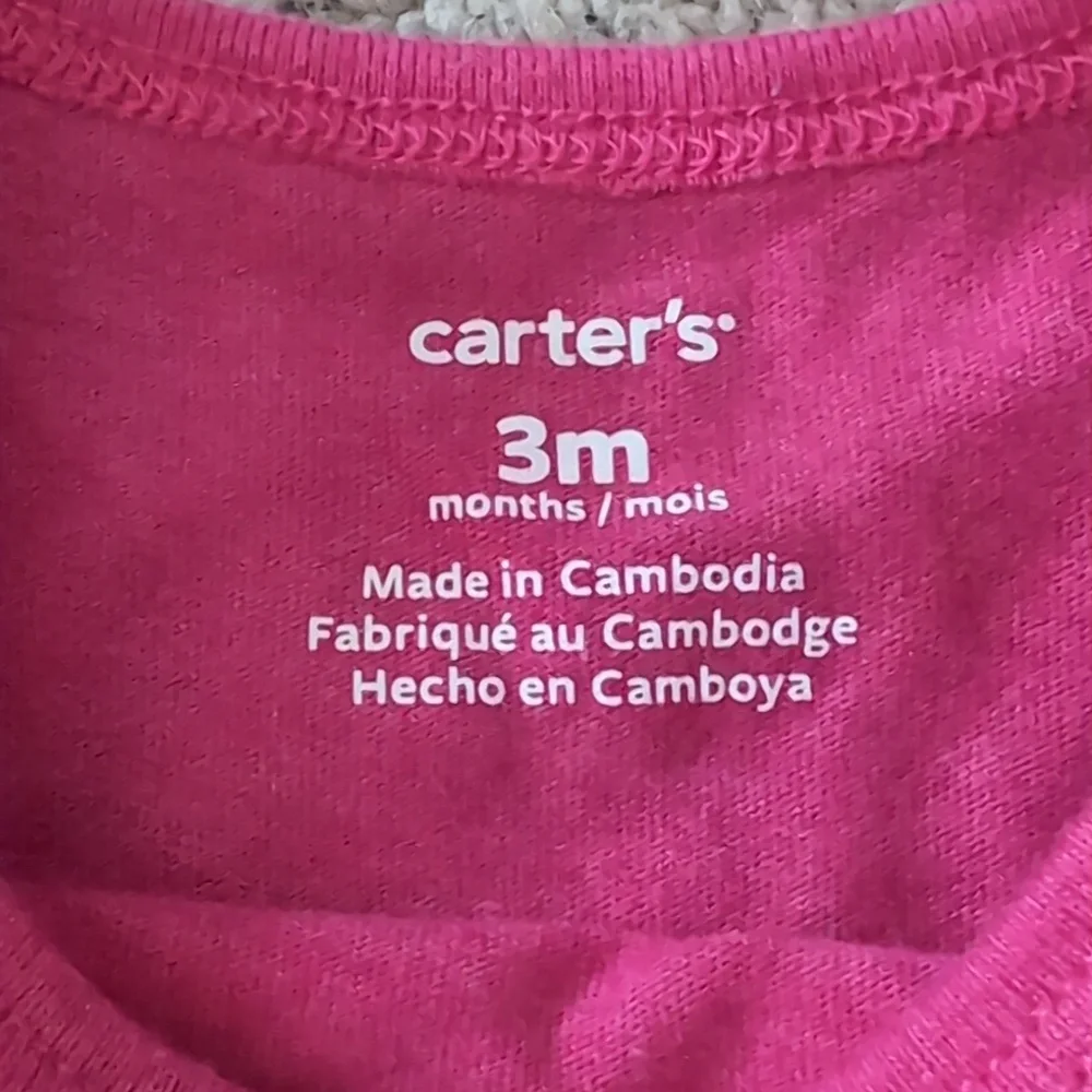 Carter's Pink Short Sleeve Tee with Dinosaur Design
